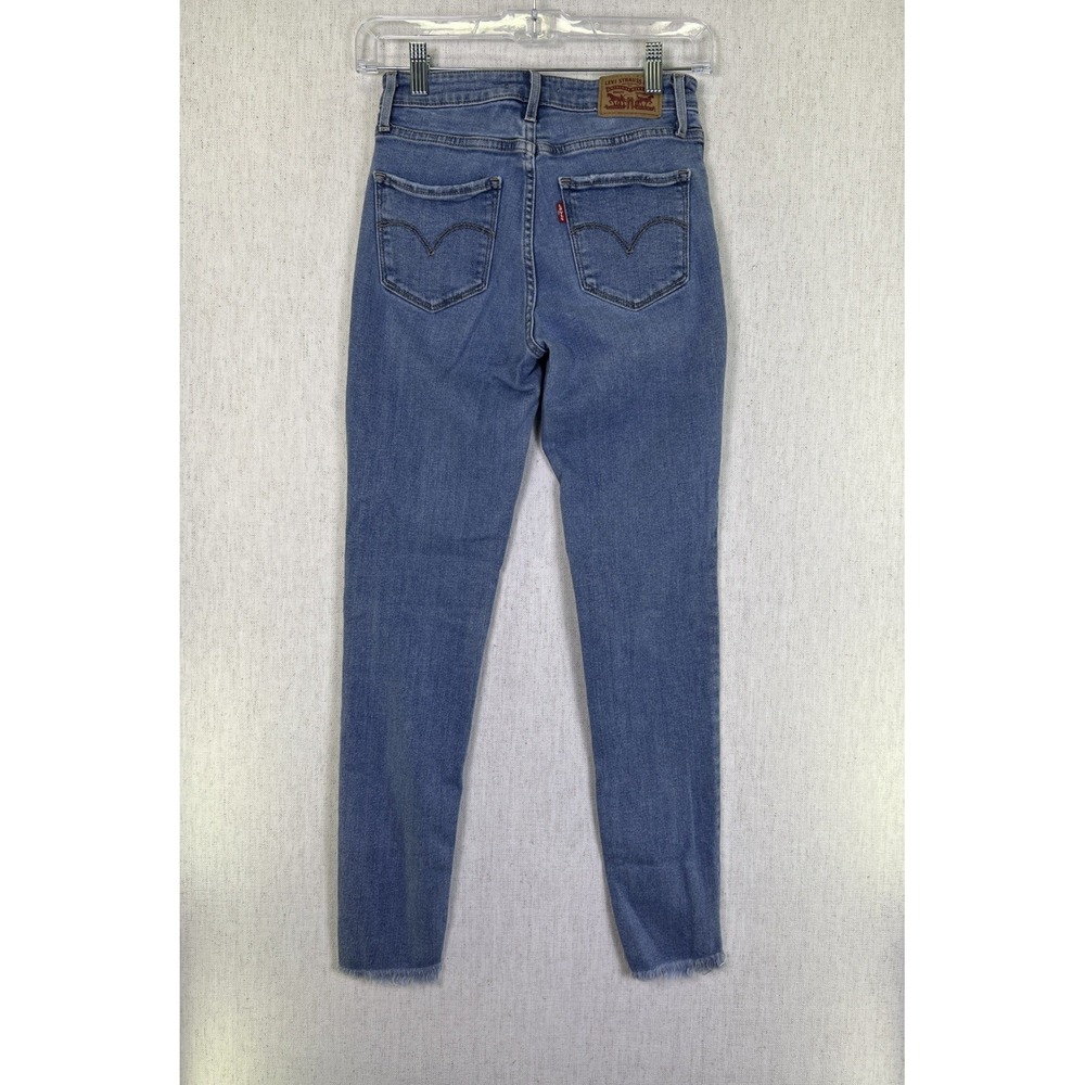 Levis Women's Jeans 721 High Rise Skinny Blue Size 25 Raw Hem - Picture 5 of 7